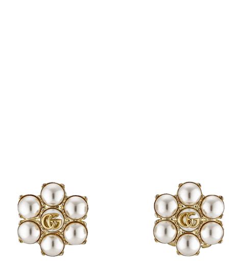 gucci double g clip on earring|gucci multi stone earrings.